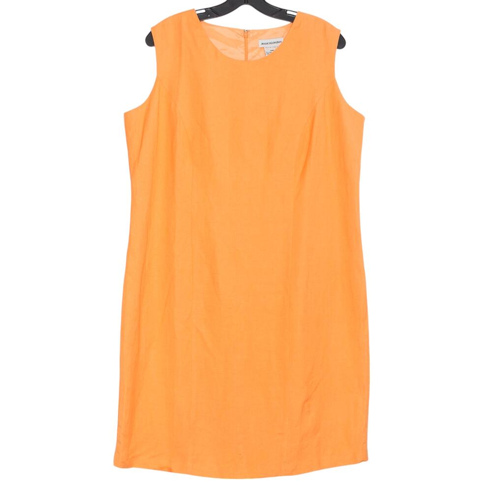Jessica London Dress Linen Minimalist Coastal Grandma Quiet Luxury Orange 14WP